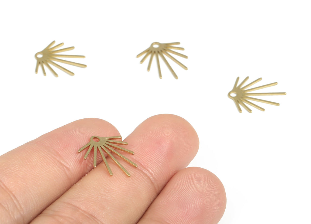 Brass Fringe Earring Charms - Raw Brass Fringe Pendant - Earring Findings - DIY Jewelry Making Supplies - 16.02x13.9x0.58mm - PP3935 - DOMEDBAZAAR