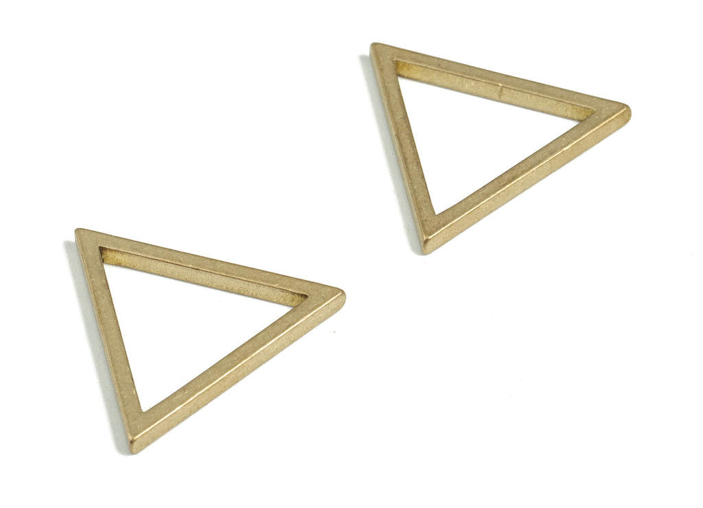 Brass Triangle Earring Charms - Raw Brass Triangle Pendant - Earring Findings - Jewelry Making Supplies - 23.3x20.25x1.97mm - PP3938 - DOMEDBAZAAR