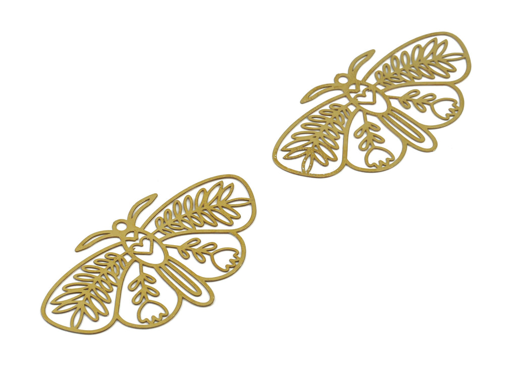 Raw Brass Butterfly Charm - Raw Brass Butterfly Pendant – Brass Jewelry Findings - DIY Earring Charm - 42.28×23.88× 0.29mm - JJB6625 - DOMEDBAZAAR