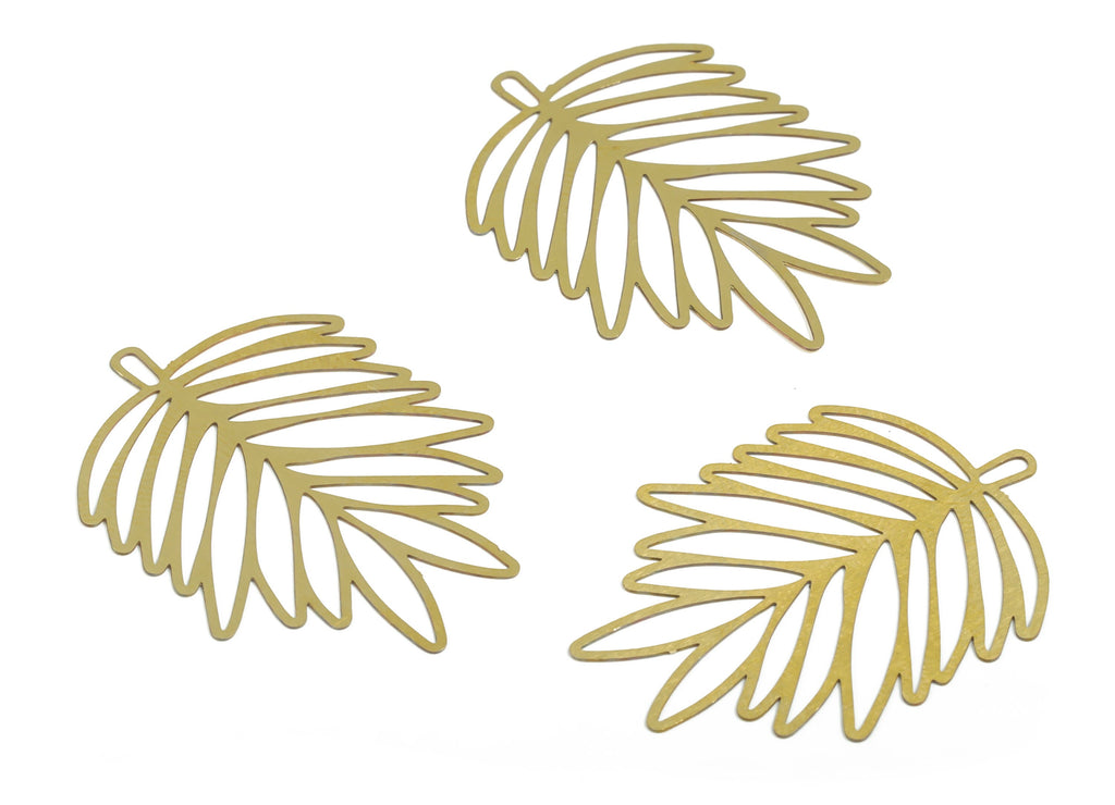 Raw Brass Leaf Charm - Raw Brass Leaf Charms Pendant – Brass Leaf Earrings Charms - Jewelry Making - 38.29×28.23× 0.29mm - JJB6152 - DOMEDBAZAAR