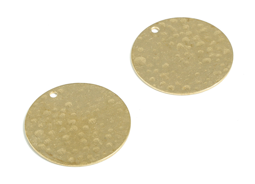 Brass Hammered Round Earring Charms - Raw Brass Coin Pendant - Earring Findings - Jewelry Making Supplies - 20.48x20.48x0.59mm - PP3912 - DOMEDBAZAAR