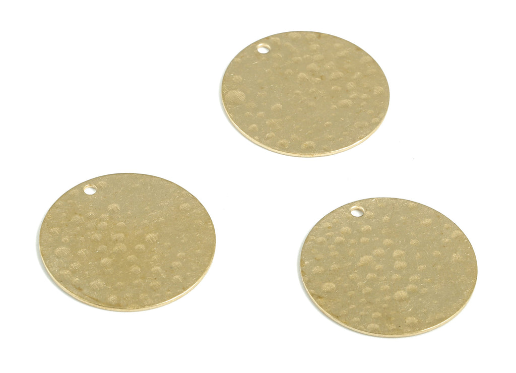 Brass Hammered Round Earring Charms - Raw Brass Coin Pendant - Earring Findings - Jewelry Making Supplies - 20.48x20.48x0.59mm - PP3912 - DOMEDBAZAAR
