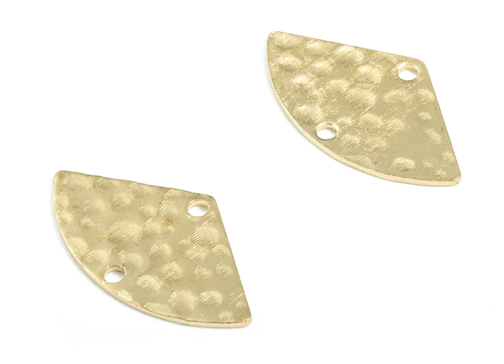 Brass Hammered Triangle Connector - Raw Brass Triangle Earring Charms - 2 Holes - Jewelry Making Supplies - 17.72x9.79x0.6mm - PP3866 - DOMEDBAZAAR