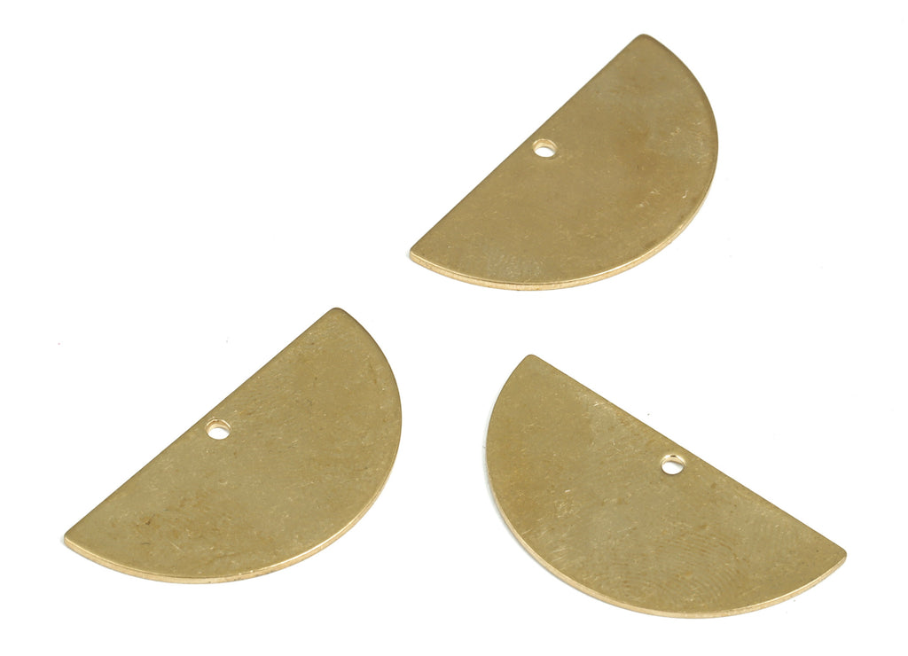 Personalized stamping blank - Brass Half Moon Earring Charms - Raw Brass Semi circle Pendant - Earring Findings  - 30x15x0.81mm - PP3780 - DOMEDBAZAAR