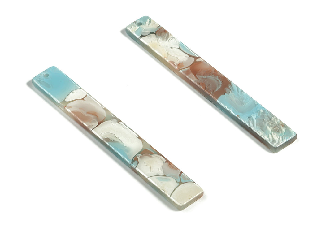 Acrylic Long Stick Charms - Acrylic Bar Pendant - Earring Findings  - Jewelry Supplies - Color Code: A585 - 59.88x7.83x2.63mm - AC1049-A585 - DOMEDBAZAAR