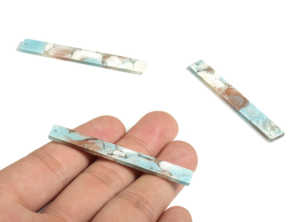 Acrylic Long Stick Charms - Acrylic Bar Pendant - Earring Findings  - Jewelry Supplies - Color Code: A585 - 59.88x7.83x2.63mm - AC1049-A585 - DOMEDBAZAAR