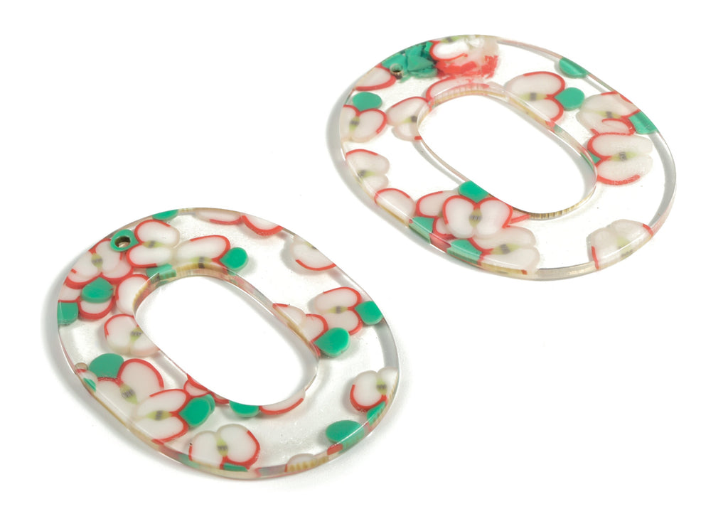 Acrylic Oval Charms - Oval Earrings and Pendant - Earring Findings - Jewelry Supplies - Color Code: A581 - 47x35x2.5mm - AC1065-A581 - DOMEDBAZAAR