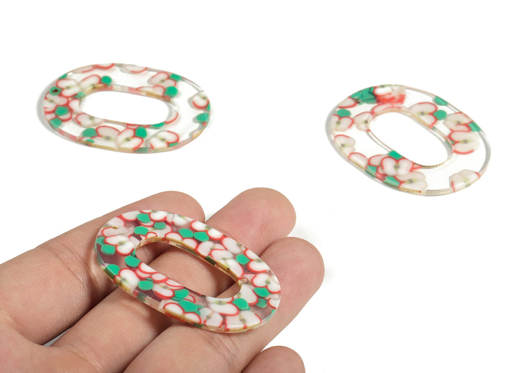 Acrylic Oval Charms - Oval Earrings and Pendant - Earring Findings - Jewelry Supplies - Color Code: A581 - 47x35x2.5mm - AC1065-A581 - DOMEDBAZAAR