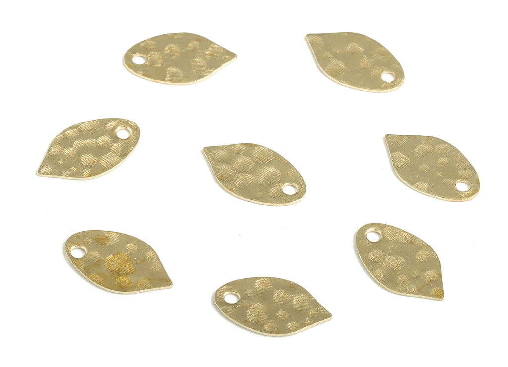 Brass Hammered Leaf Earring Charms - Raw Brass Leaf Pendant - Earring Findings - Jewelry Making Supplies - 9.9x5.8x0.36mm - PP3920 - DOMEDBAZAAR