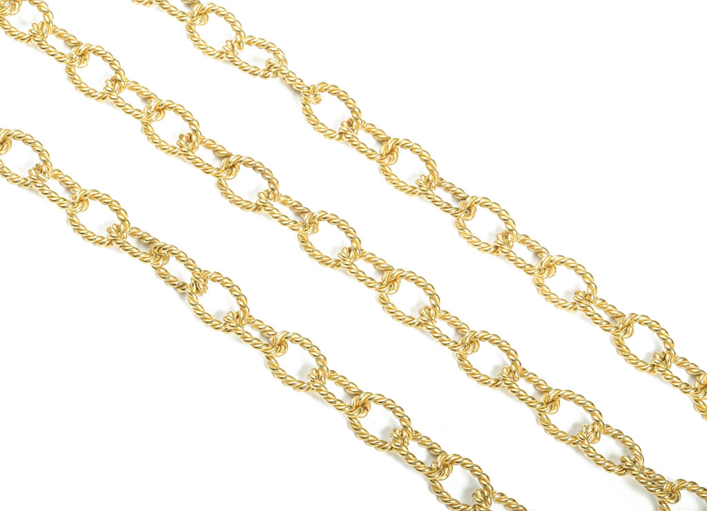 Raw Brass Textured Thick Cable Chain - Oval Paper Clip Layering Chain - Open Link Chain For Necklace Bracelet - 0.65&quot;x0.46&quot;x0.07&quot; - CC1179 - DOMEDBAZAAR