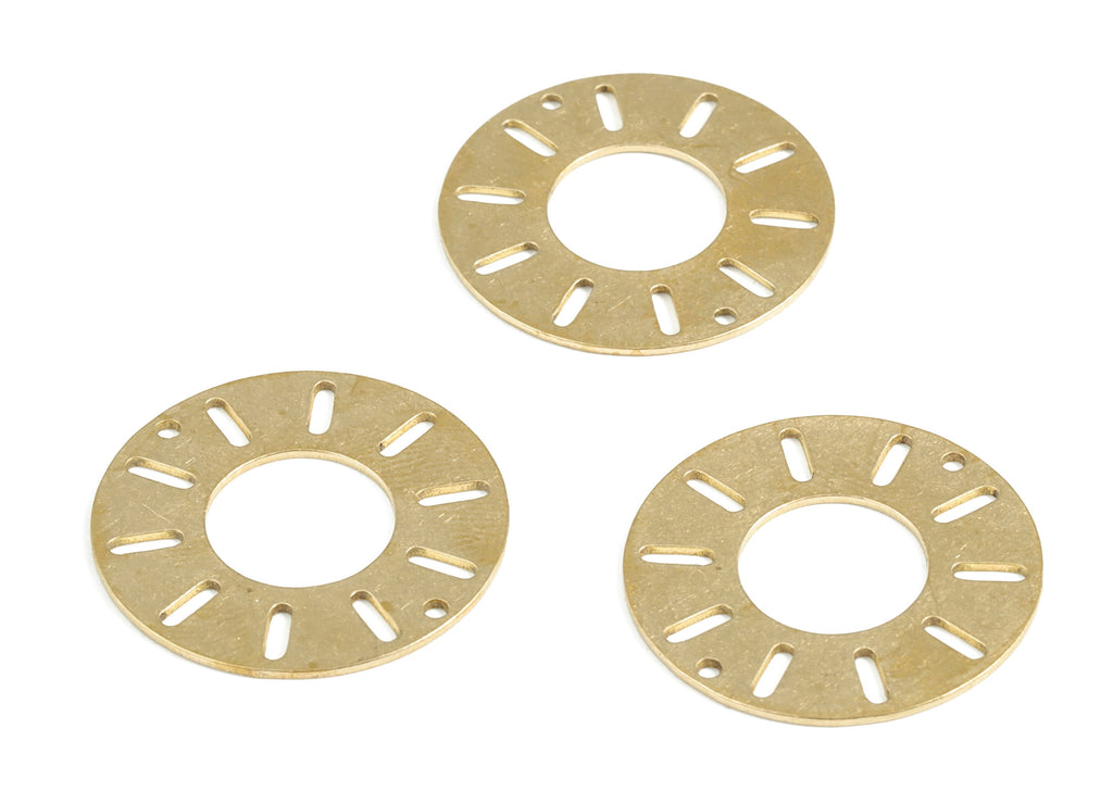 Brass Streaked Round Earring Charms - Raw Brass Circle Pendant - Stripe Circle Pendant - Jewelry Supplies - 24.87x24.87x0.67mm - PP3982 - DOMEDBAZAAR