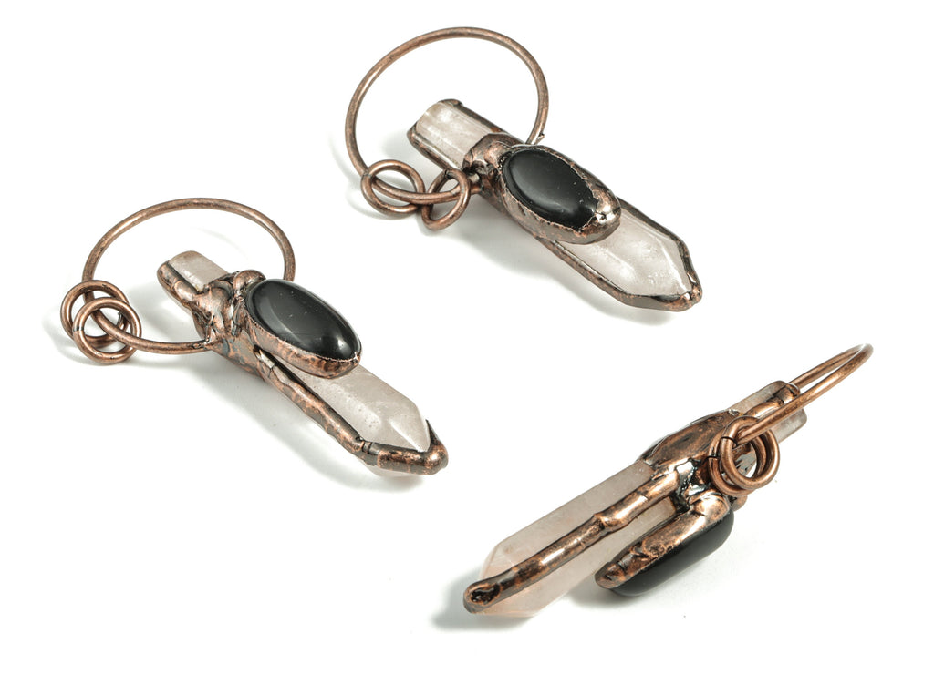 Obsidian Bullet Pendant – Natural Black Onyx Eye Charm – Black Onyx Healing Stone – Jewelry Supplies - 60.66×28.05×14.43mm - NS1305 - DOMEDBAZAAR