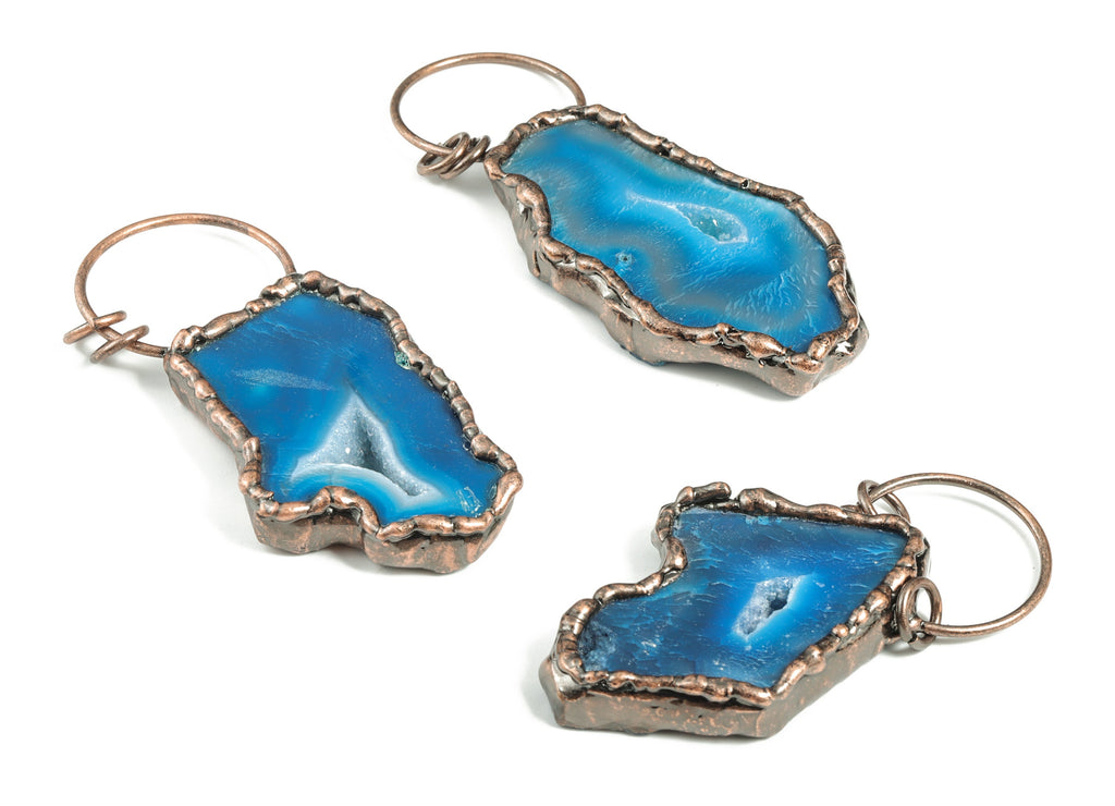 Druzy Agate Pendant - Druzy Agate Charm - Crystal Druzy Agate Necklaces – Jewelry Making - Average Size - 86.6×34.63×9.52mm - NS1330 - DOMEDBAZAAR