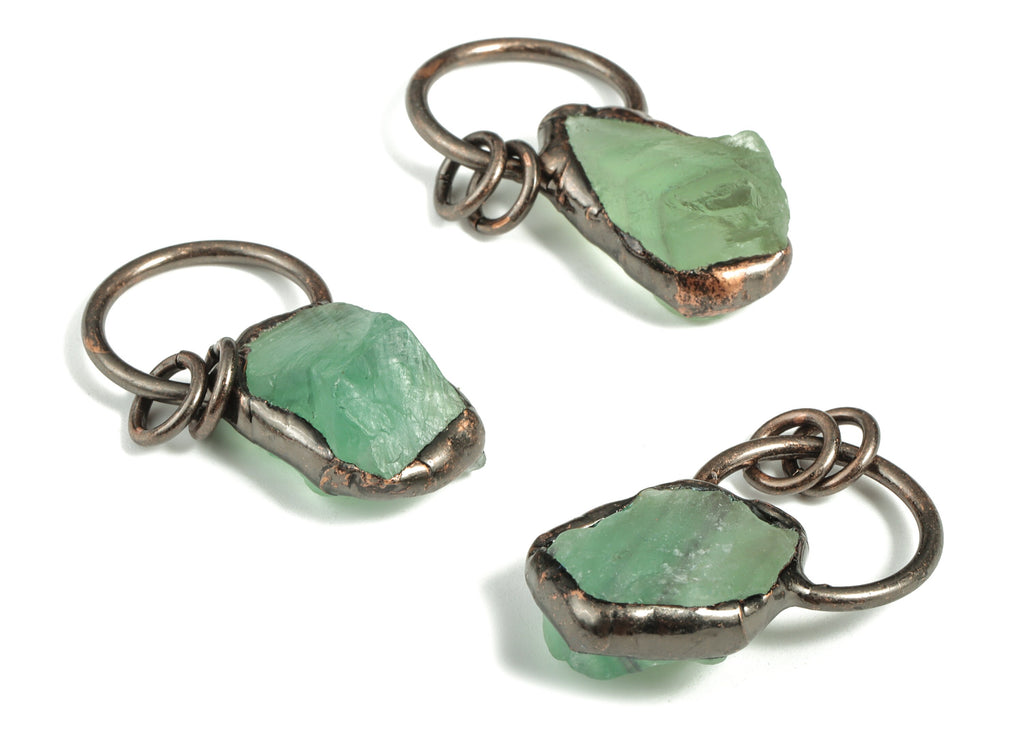 Green Fluorite Crystal Pendant – Irregular Fluorite Crystal Charms - DIY Jewelry Supplies - Average Size - 43.55×22.2×11.44mm - NS1333 - DOMEDBAZAAR