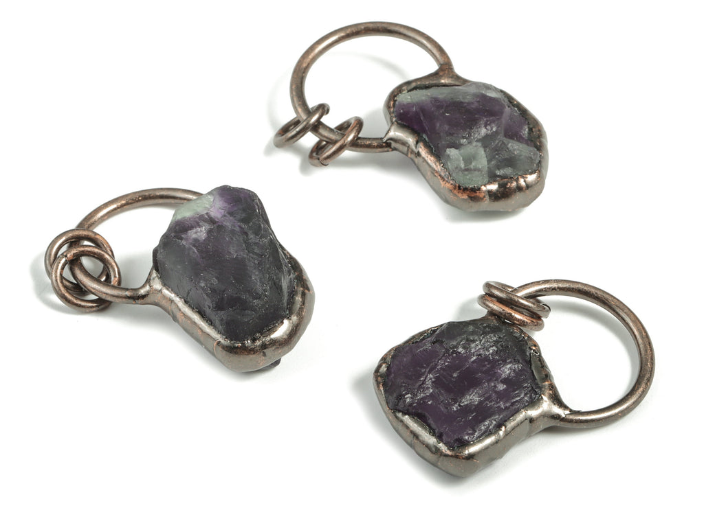 Green Fluorite Pendant Charm - Emerald Crystal Charm – Green Fluorite Gemstone Charm -   Average Size - 35.04× 19.04× 11.81mm - NS1337 - DOMEDBAZAAR