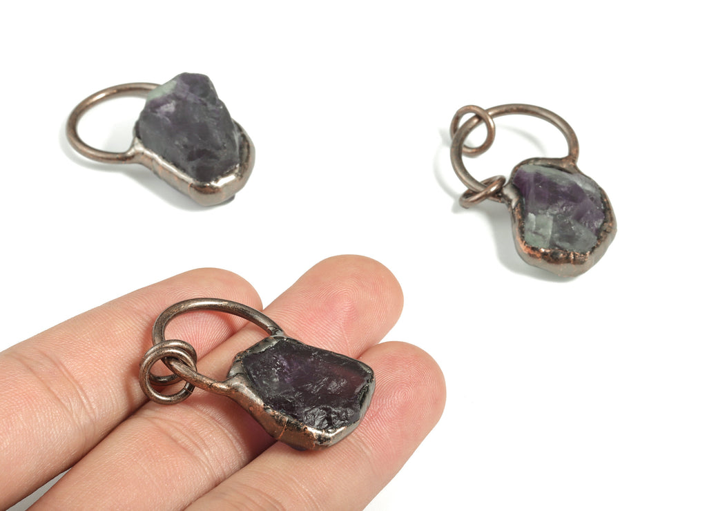 Green Fluorite Pendant Charm - Emerald Crystal Charm – Green Fluorite Gemstone Charm -   Average Size - 35.04× 19.04× 11.81mm - NS1337 - DOMEDBAZAAR