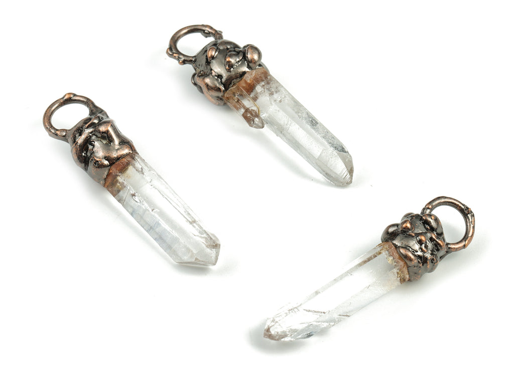 Clear Quartz Bullet Pendant – Natural Earring Charm – Jewelry Making – Jewelry Supply - Average Size – 48.22x30.16x9.81mm – NS1285 - DOMEDBAZAAR