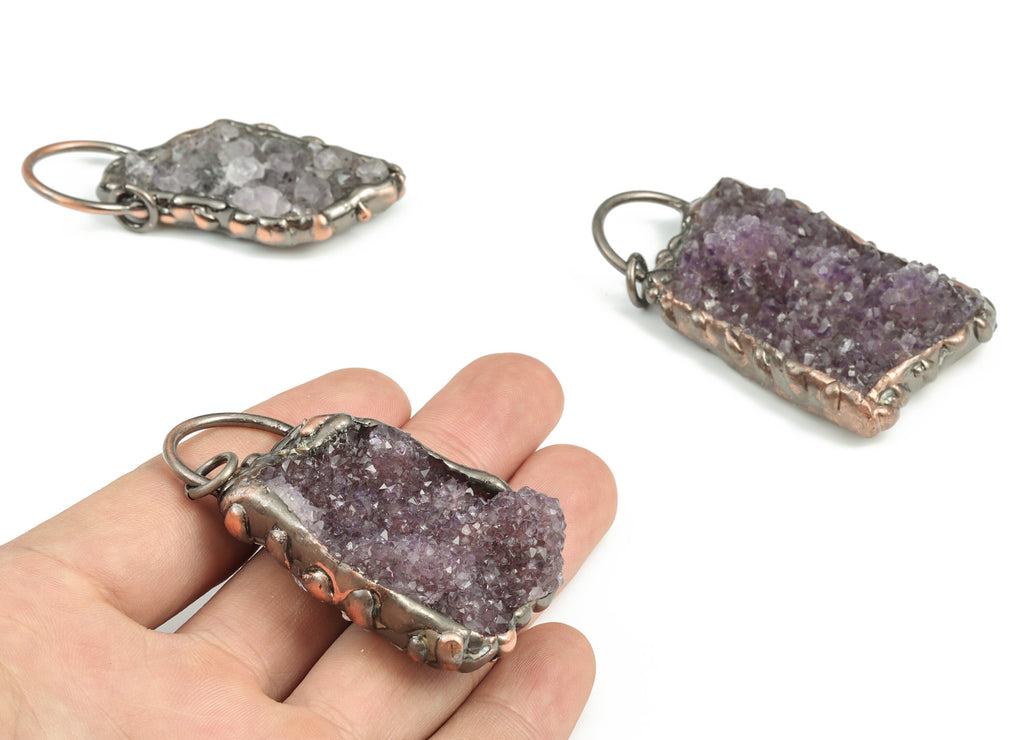 Rough Amethyst Pendant Charm –Earring Charm – Gemstone Amethyst Jewelry – Average Size – Jewelry Making –65.76x34.65x12.09mm - NS1290 - DOMEDBAZAAR