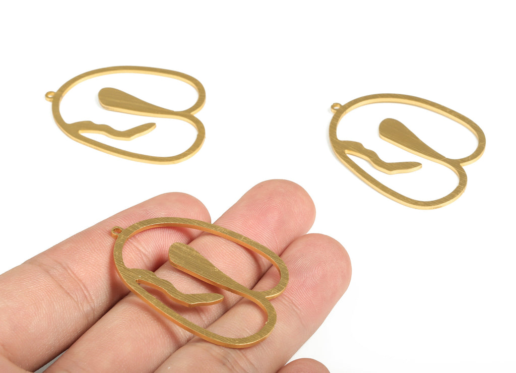 Aluminum Irregular Earring Charms - Aluminum Irregular Pendant - Anodized Aluminium Charm - Gold Tone Plated - 43.5x32.6x1.1mm - AA1152C - DOMEDBAZAAR