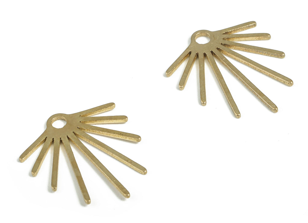 Brass Fringe Earring Charms - Raw Brass Fringe Pendant - Earring Findings - DIY Jewelry Making Supplies - 16.02x13.9x0.58mm - PP3935 - DOMEDBAZAAR