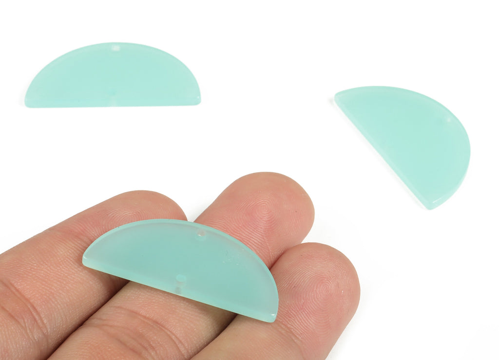 Acrylic Semicircle Earring Connectors - Acrylic Half Moon Charms - 2 Holes - Jewelry Supplies - Color Code:A612 - 34x17x2.2mm - AC1218-A612 - DOMEDBAZAAR