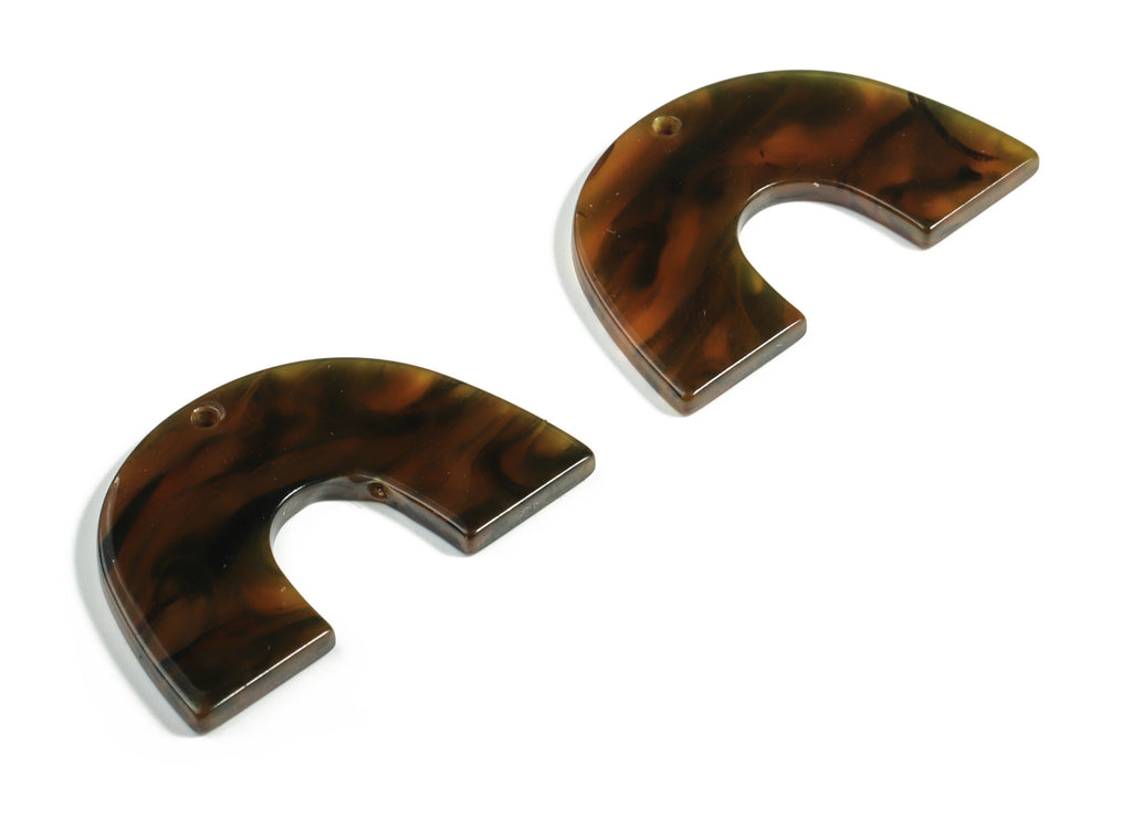 Acrylic Semicircle Earring Charm - Acrylic U Pendant - Earring Finding - Jewelry Supplies - Color Code: A625 - 40x25.85x2.55mm - AC2018-A625 - DOMEDBAZAAR