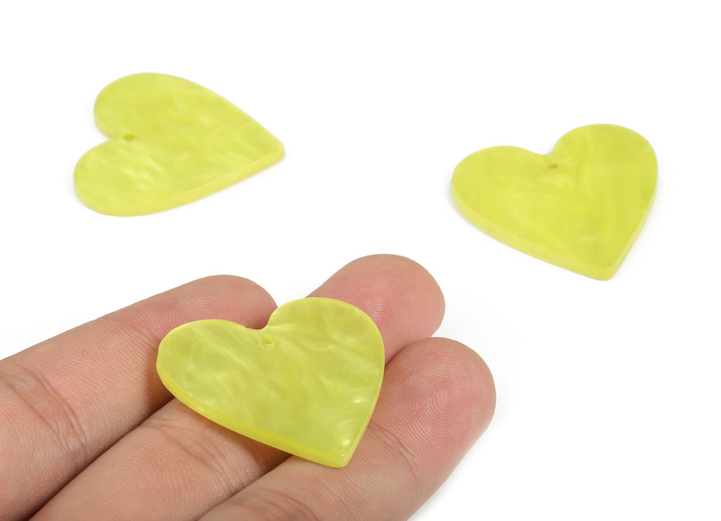 Acrylic Heart Earring Charms - Heart Pendant - Earring Findings - Jewelry Supplies - Color Code: A620 - 31.66x31.24x2.72mm - AC1431-A620 - DOMEDBAZAAR