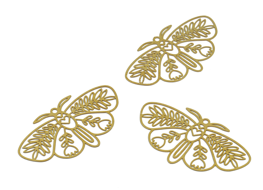 Raw Brass Butterfly Charm - Raw Brass Butterfly Pendant – Brass Jewelry Findings - DIY Earring Charm - 42.28×23.88× 0.29mm - JJB6625 - DOMEDBAZAAR