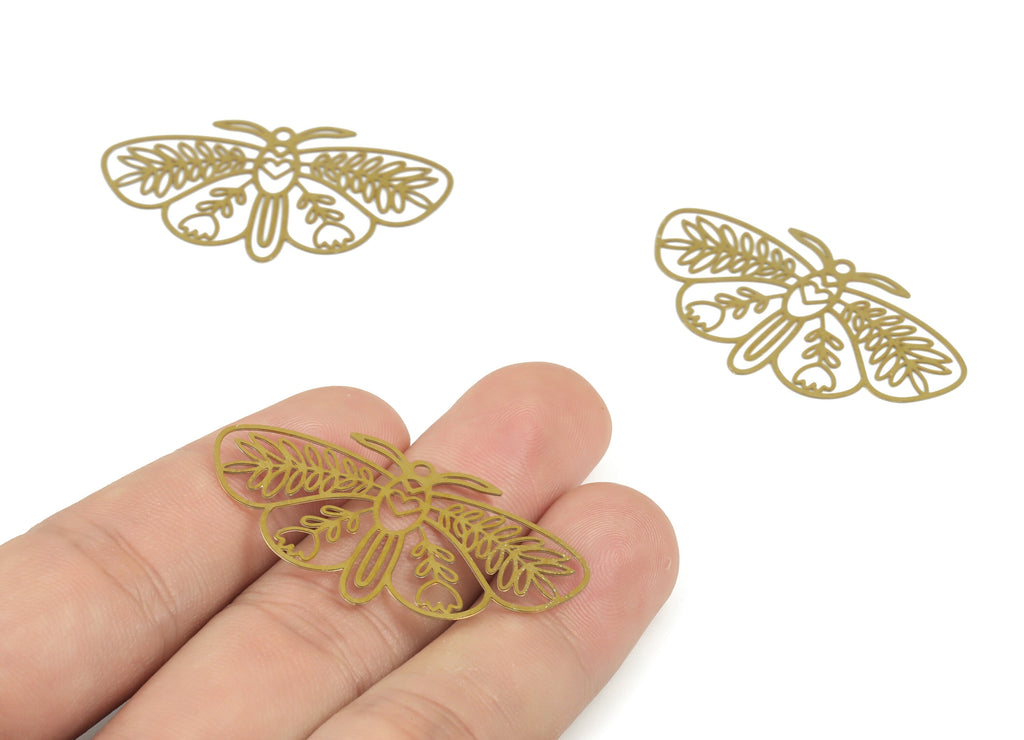 Raw Brass Butterfly Charm - Raw Brass Butterfly Pendant – Brass Jewelry Findings - DIY Earring Charm - 42.28×23.88× 0.29mm - JJB6625 - DOMEDBAZAAR
