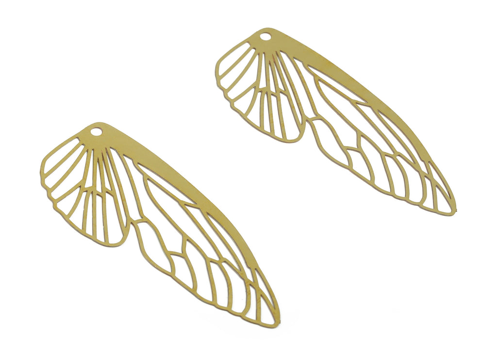 Brass Butterfly Wing Charm - Raw Brass Butterfly Pendant - Earring Charm - Wing Charm – Jewelry Supplies - 50.94×19.69×0.28mm - JJB6164 - DOMEDBAZAAR