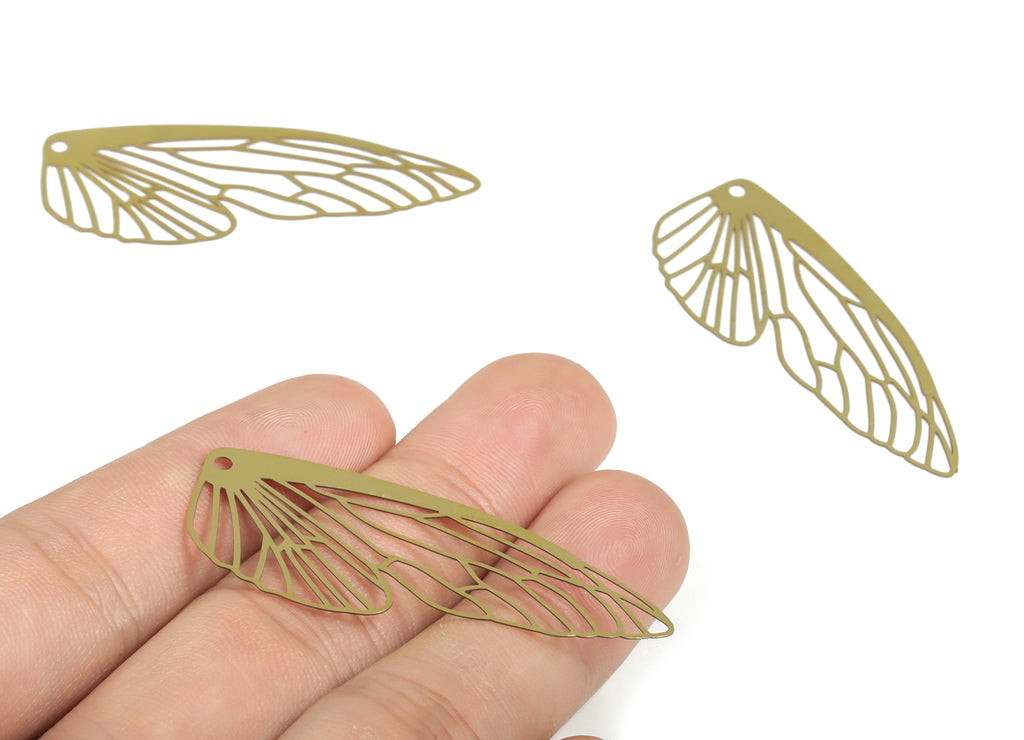 Brass Butterfly Wing Charm - Raw Brass Butterfly Pendant - Earring Charm - Wing Charm – Jewelry Supplies - 50.94×19.69×0.28mm - JJB6164 - DOMEDBAZAAR