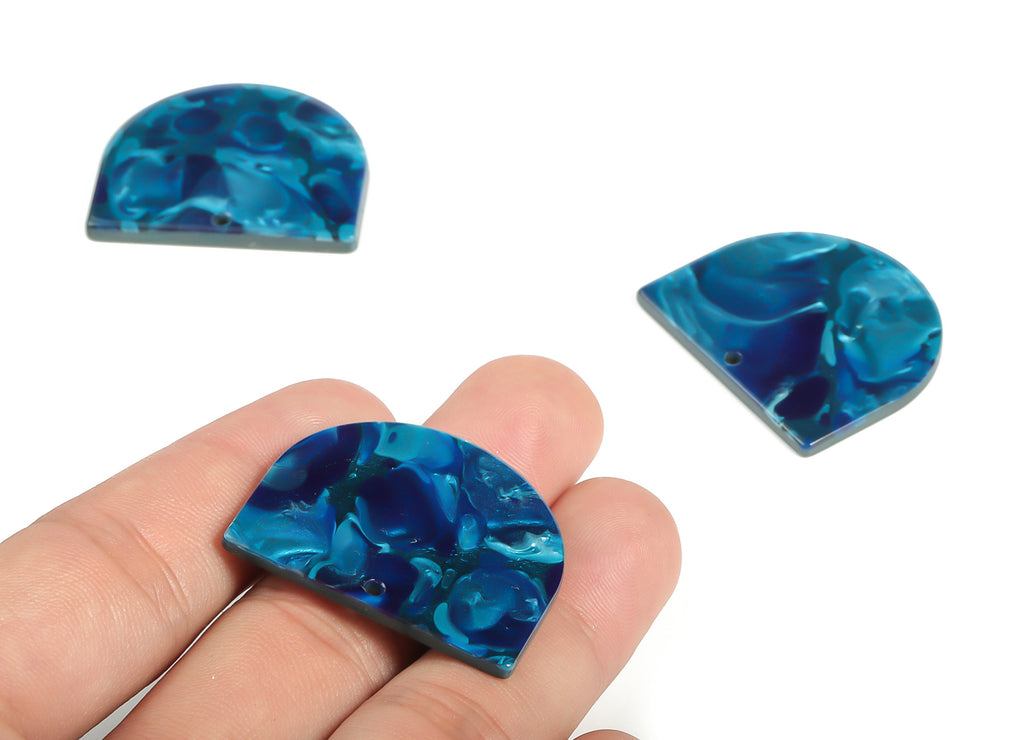 Acrylic D Earring Charms - Semi circle Pendant - Earring Findings - Jewelry Supplies - Color Code: A631 - 33.3x29.25x2.7mm - AC1094-A631 - DOMEDBAZAAR