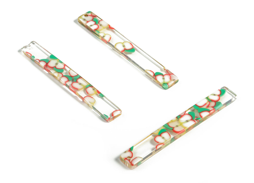 Acrylic Long Stick Charms - Acrylic Bar Pendant - Earring Findings  - Jewelry Supplies - Color Code: A581 - 59.88x7.83x2.63mm - AC1049-A581 - DOMEDBAZAAR