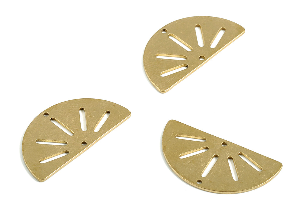 Brass Half Moon Earring Connector - Raw Brass Semi circle Earrings - Earrings Finding - Jewelry Supplies - 24.9x13.06x0.69mm - PP3981 - DOMEDBAZAAR