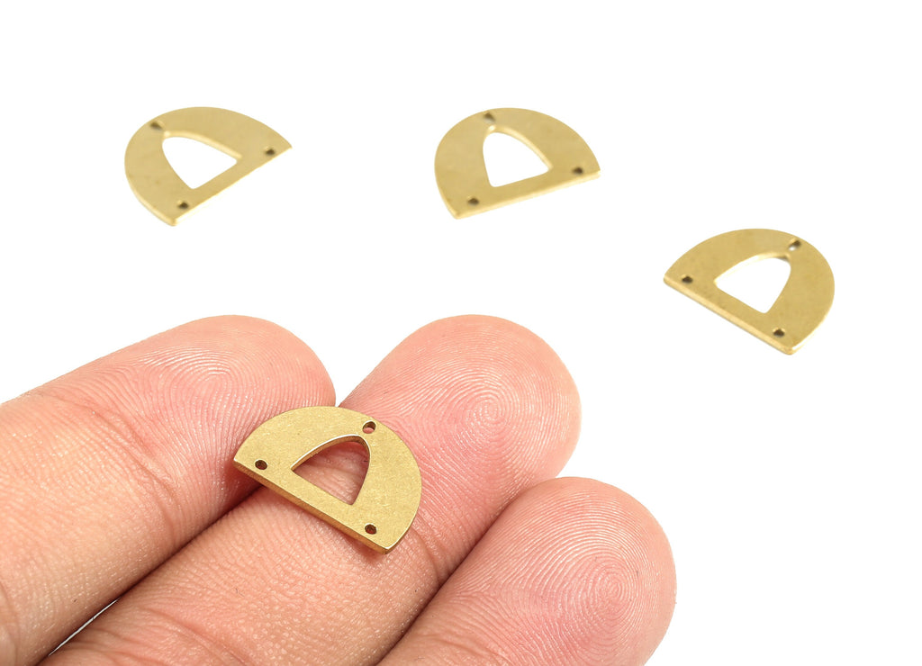 Brass Half Moon Earring Connector - Raw Brass Semi circle Earrings - Earrings Finding - Jewelry Supplies - 14.69x11.58x0.78mm - PP4033 - DOMEDBAZAAR
