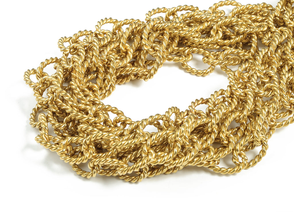 Raw Brass Textured Thick Cable Chain - Oval Paper Clip Layering Chain - Open Link Chain For Necklace Bracelet - 0.65&quot;x0.46&quot;x0.07&quot; - CC1179 - DOMEDBAZAAR