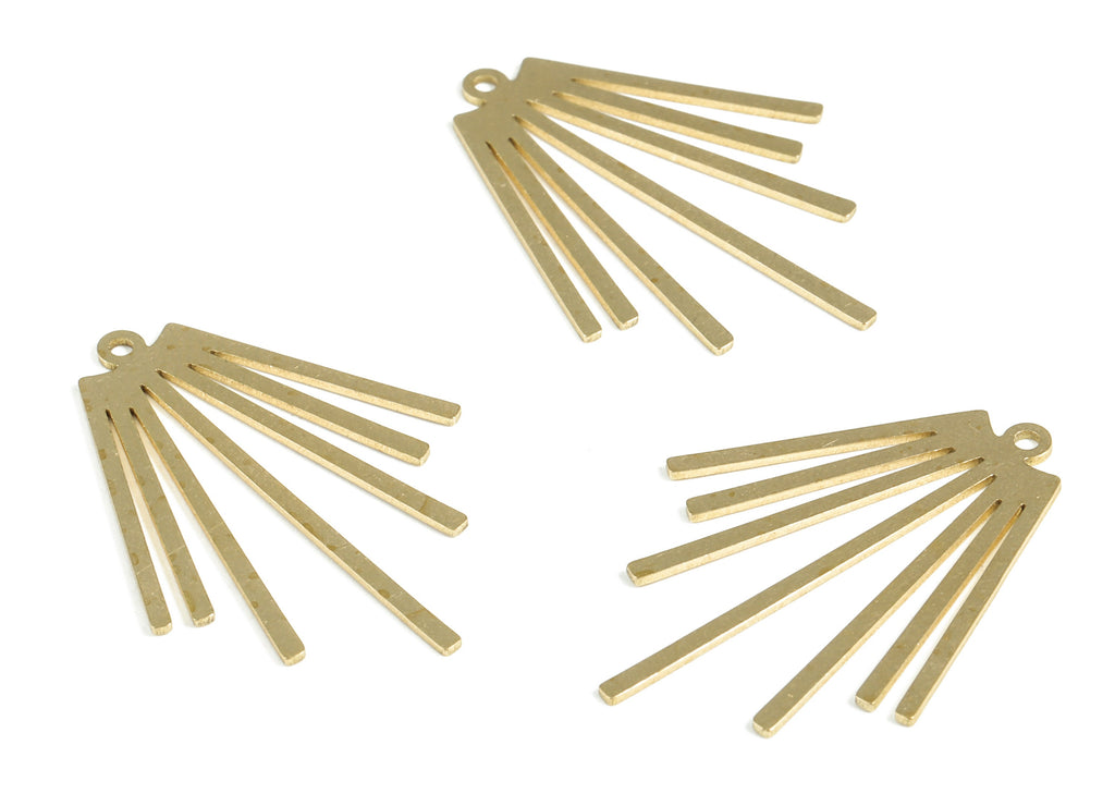 Brass Fringe Earring Charms - Raw Brass Fringe Pendant - Earring Findings - Jewelry Supplies - 34.39x25.66x0.68mm - PP3971 - DOMEDBAZAAR