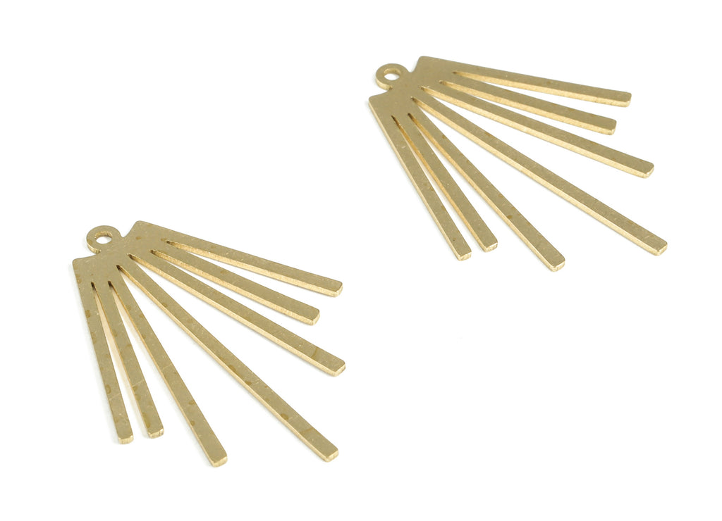 Brass Fringe Earring Charms - Raw Brass Fringe Pendant - Earring Findings - Jewelry Supplies - 34.39x25.66x0.68mm - PP3971 - DOMEDBAZAAR