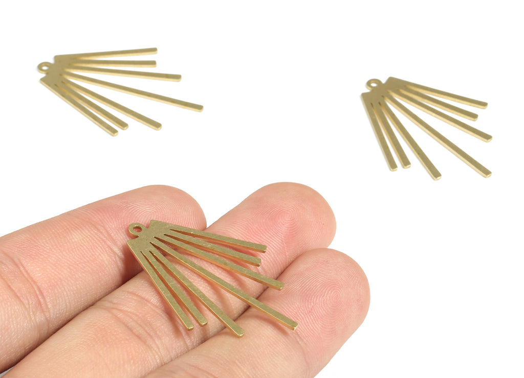 Brass Fringe Earring Charms - Raw Brass Fringe Pendant - Earring Findings - Jewelry Supplies - 34.39x25.66x0.68mm - PP3971 - DOMEDBAZAAR