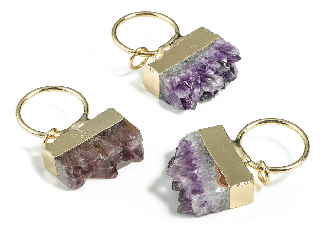 Amethyst Druzy Pendant – Nature Stone Purple Amethyst Charms - DIY Jewelry Making Supplies – Average Size - 52.92×33.13×11.88mm - NS1307 - DOMEDBAZAAR