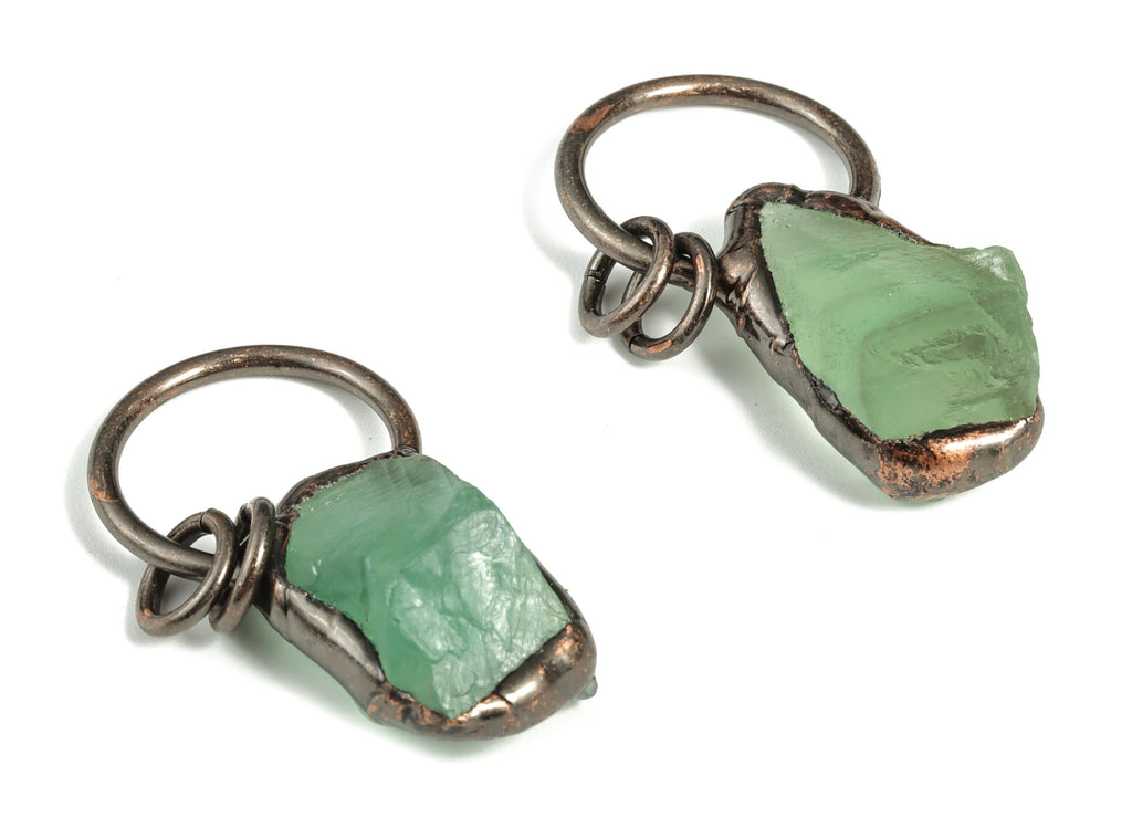 Green Fluorite Crystal Pendant – Irregular Fluorite Crystal Charms - DIY Jewelry Supplies - Average Size - 43.55×22.2×11.44mm - NS1333 - DOMEDBAZAAR