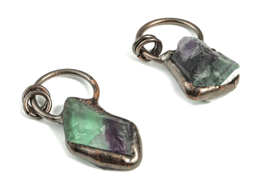 Green Fluorite Pendant – Irregular Flourite Earring Charms – Jewelry Making Supplies - Average Size - 43.5× 22.13× 13.55mm - NS1336 - DOMEDBAZAAR