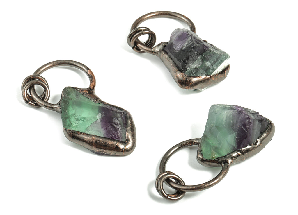 Green Fluorite Pendant – Irregular Flourite Earring Charms – Jewelry Making Supplies - Average Size - 43.5× 22.13× 13.55mm - NS1336 - DOMEDBAZAAR