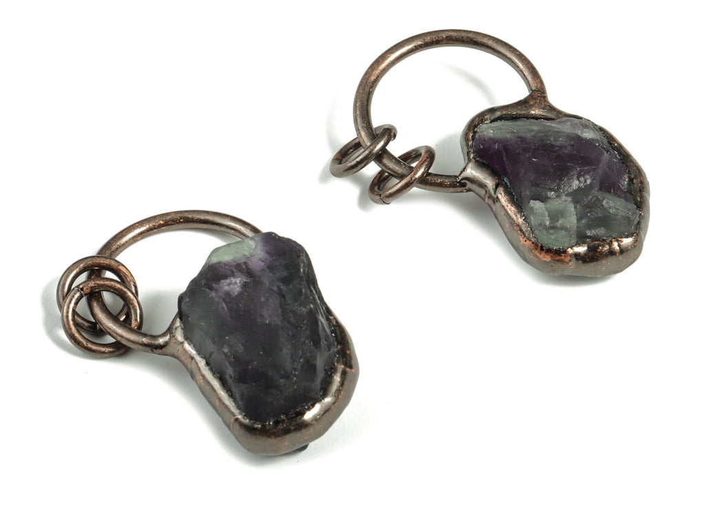 Green Fluorite Pendant Charm - Emerald Crystal Charm – Green Fluorite Gemstone Charm -   Average Size - 35.04× 19.04× 11.81mm - NS1337 - DOMEDBAZAAR