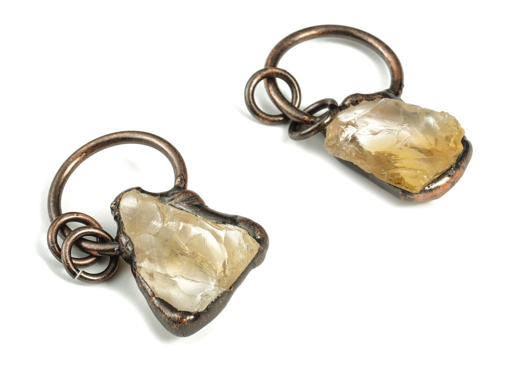 Citrine Pendant Charm – Natural Topaz Stone – Topaz Jewelry – DIY Jewelry Making Supplies - Average Size - 39.37 × 22.07 × 12.54 mm - NS1338 - DOMEDBAZAAR