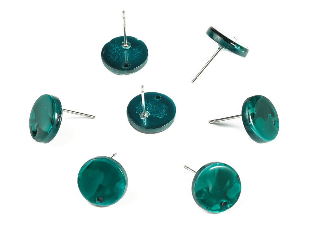Acrylic Round Earring Post - Acrylic Round Earring Stud - Earring Post Findings - Color Code: A624- 11.78x11.71x2.19mm - AC1139-A624 - DOMEDBAZAAR