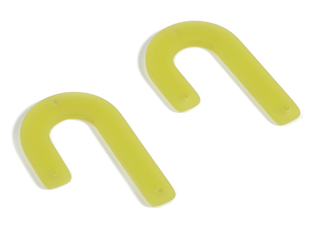 Acrylic Geometric Earring Connector- Matte U Acrylic Charms- Jewelry Supplies- 3 Holes - Color Code: A646 - 34.34x21.52x2.53mm - AC2267-A646 - DOMEDBAZAAR