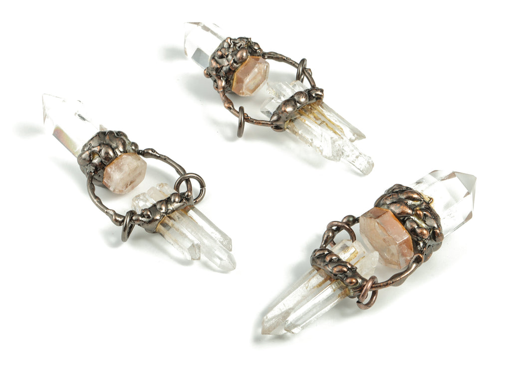 White Crystal Bullet Charms – Double Bullet Pendant – Crystal Jewelry - Average size– Jewelry Making  Supplies- 76.10x28.86x20.49mm - NS1355 - DOMEDBAZAAR