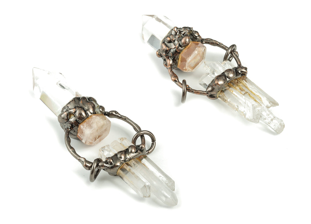 White Crystal Bullet Charms – Double Bullet Pendant – Crystal Jewelry - Average size– Jewelry Making  Supplies- 76.10x28.86x20.49mm - NS1355 - DOMEDBAZAAR