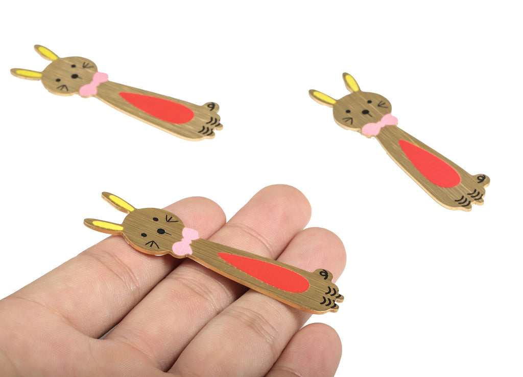 Aluminium Long Cat Hair Clip – Aluminium Long Cat for Hair Barrette - Gold Tone Plated - Jewelry Supplies - 70.89x18.73x1.18mm - AA1150 - DOMEDBAZAAR